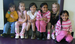 girls on steps